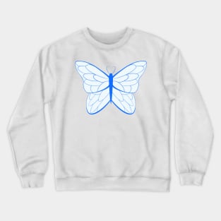 Blue Simple Butterfly Crewneck Sweatshirt
